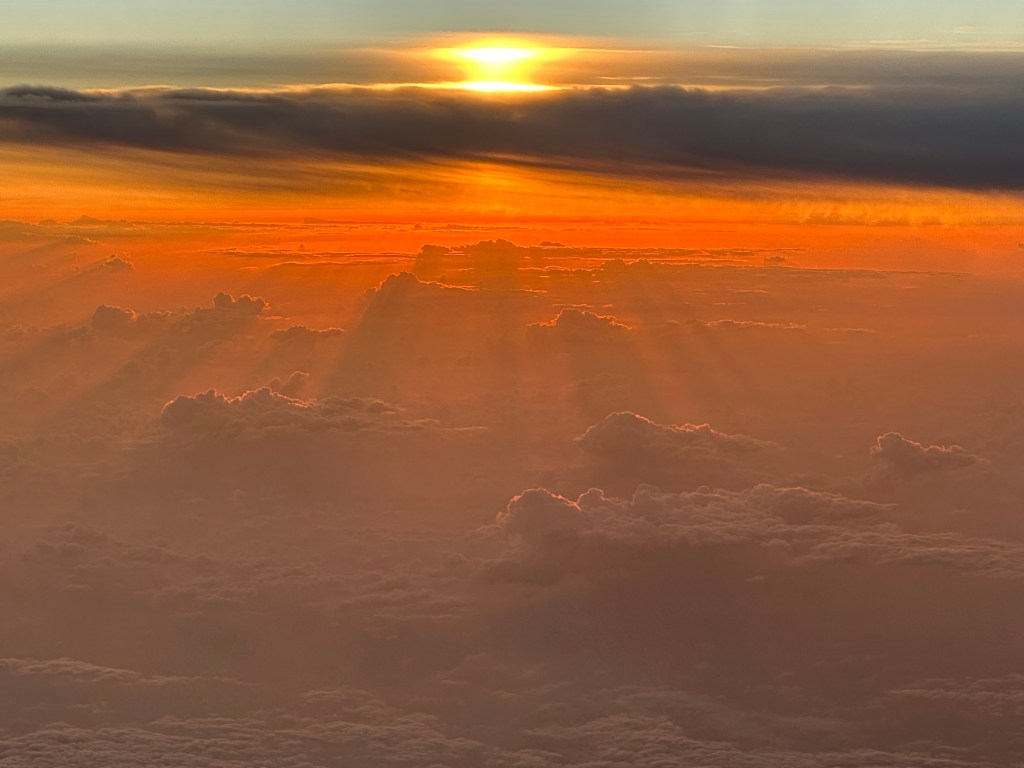 dress turned out to be the same color as the sunset on the trip from Houston to Merida. 